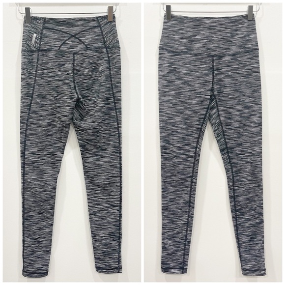 Zella Stripe Heather Gray Full Length High Waist Legging Size Small - Picture 1 of 7